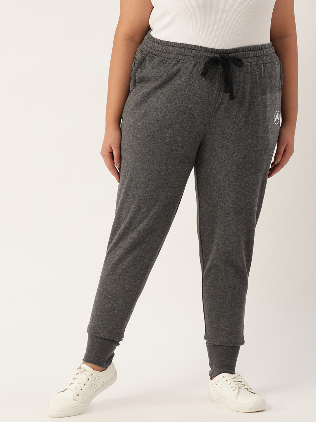Rute Women Plus Size Charcoal Grey Joggers