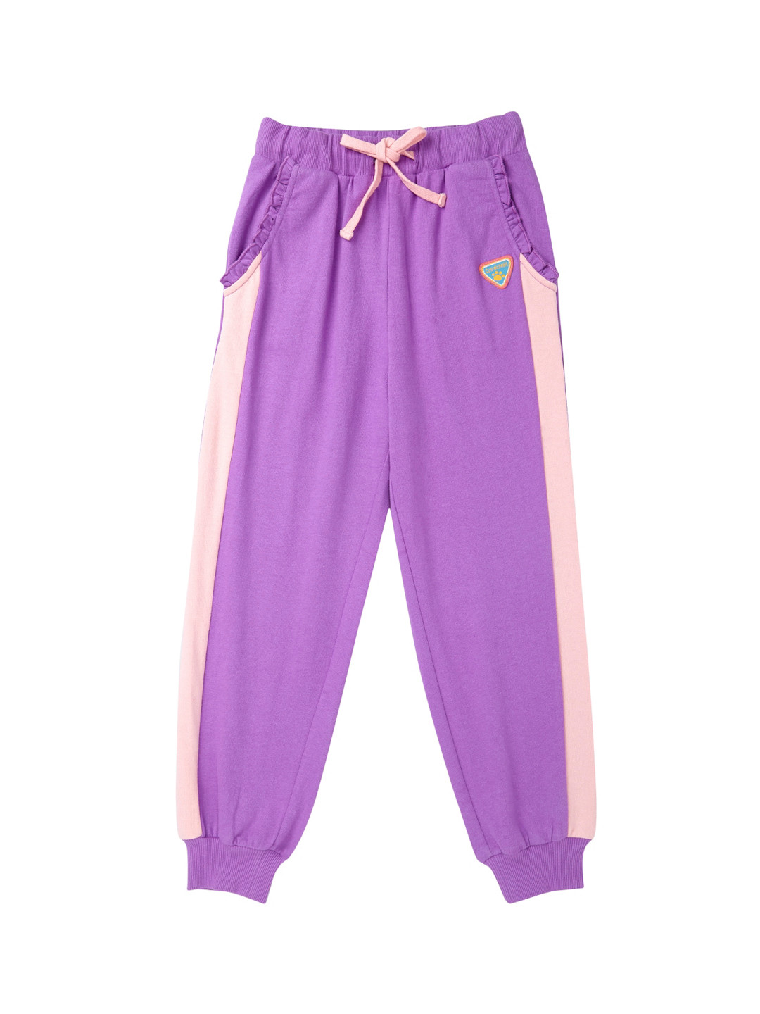 Cub McPaws Girls Purple Solid Cotton Joggers