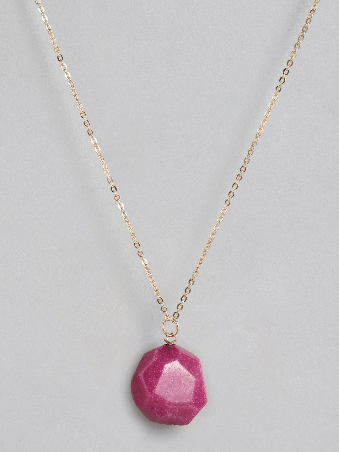 RICHEERA Rose Gold-Plated & Pink Necklace