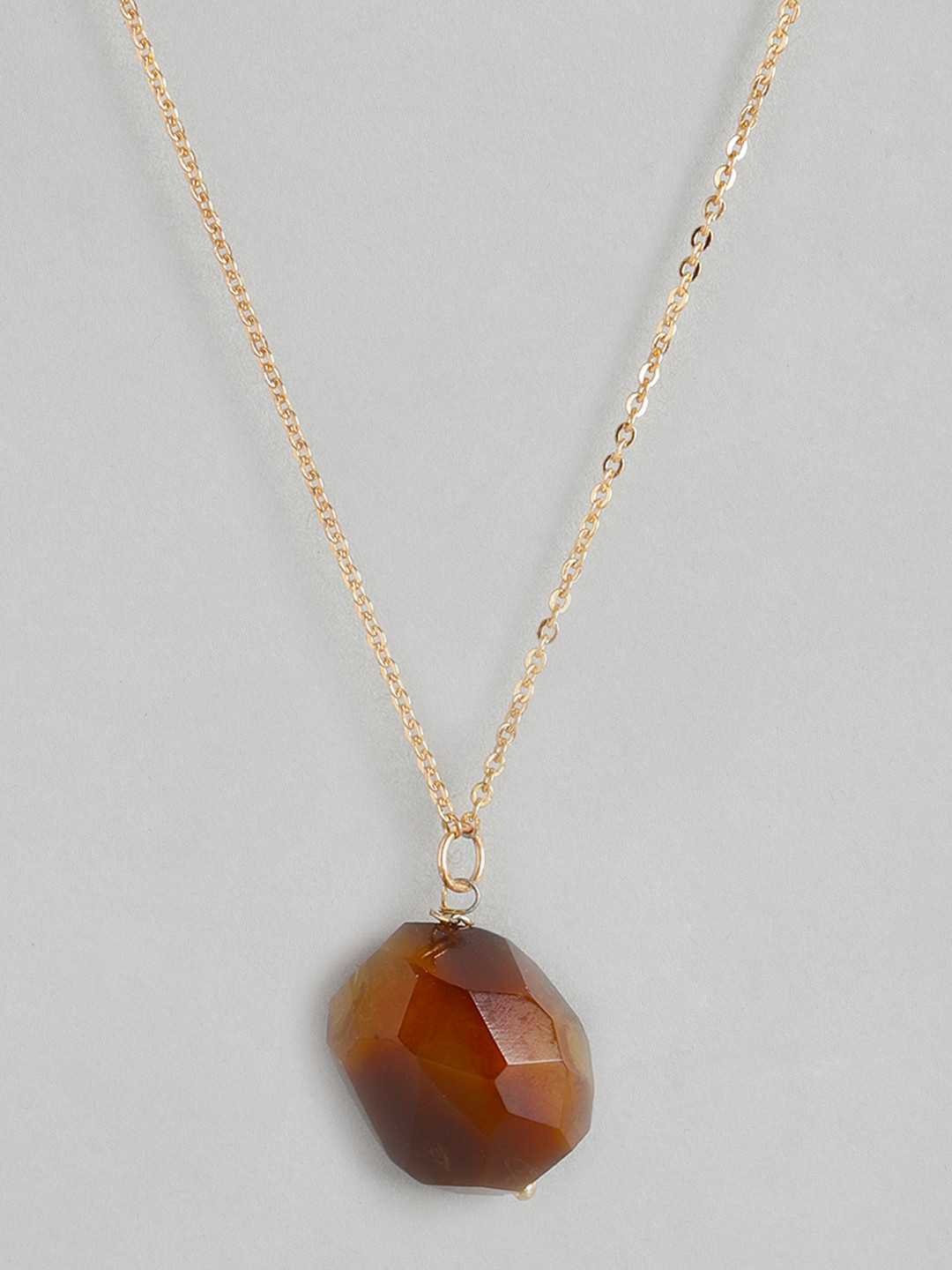RICHEERA Brown & Gold-Toned Rose Gold-Plated Necklace