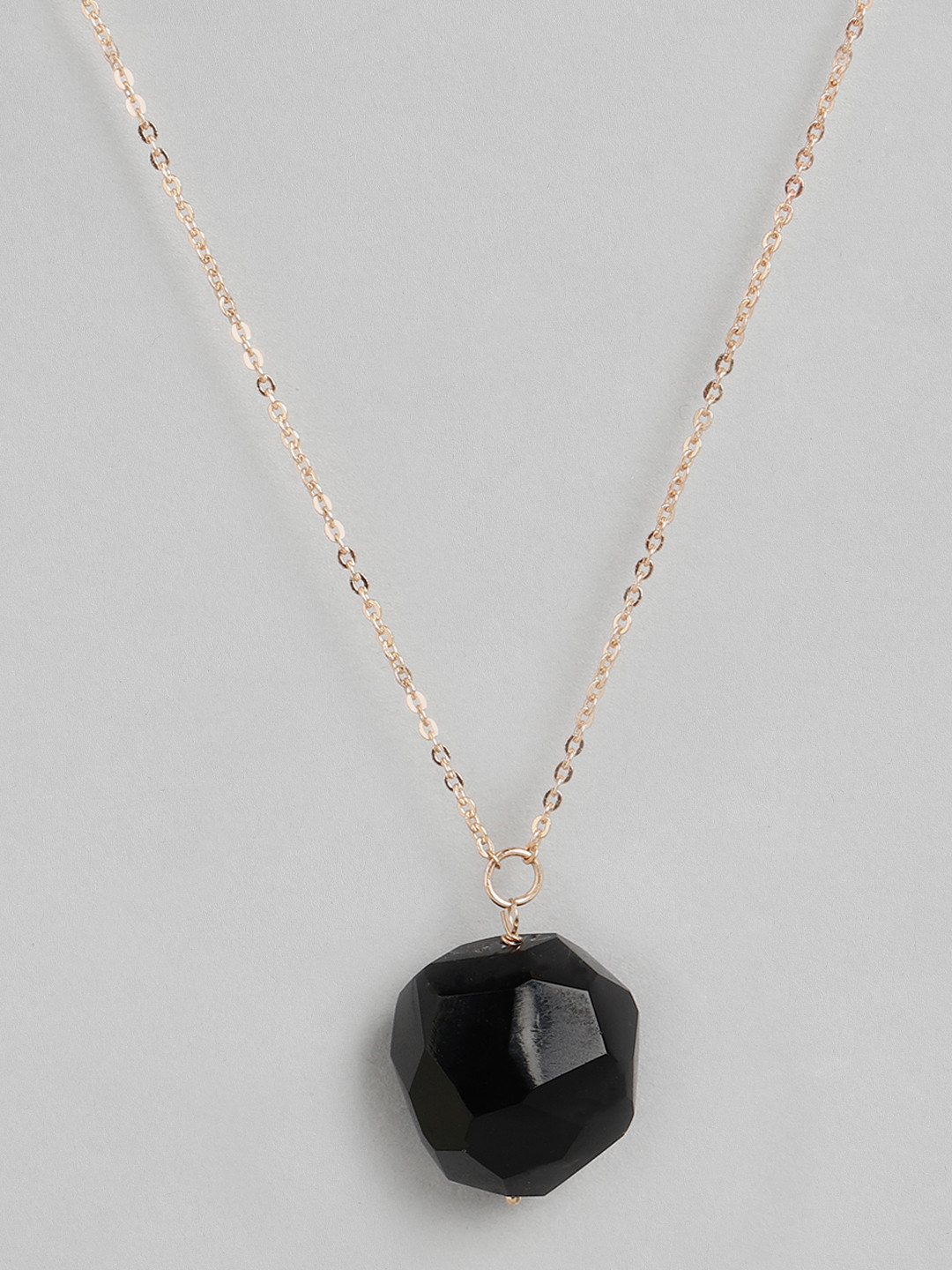 RICHEERA Black Rose Gold-Plated Statement Necklace