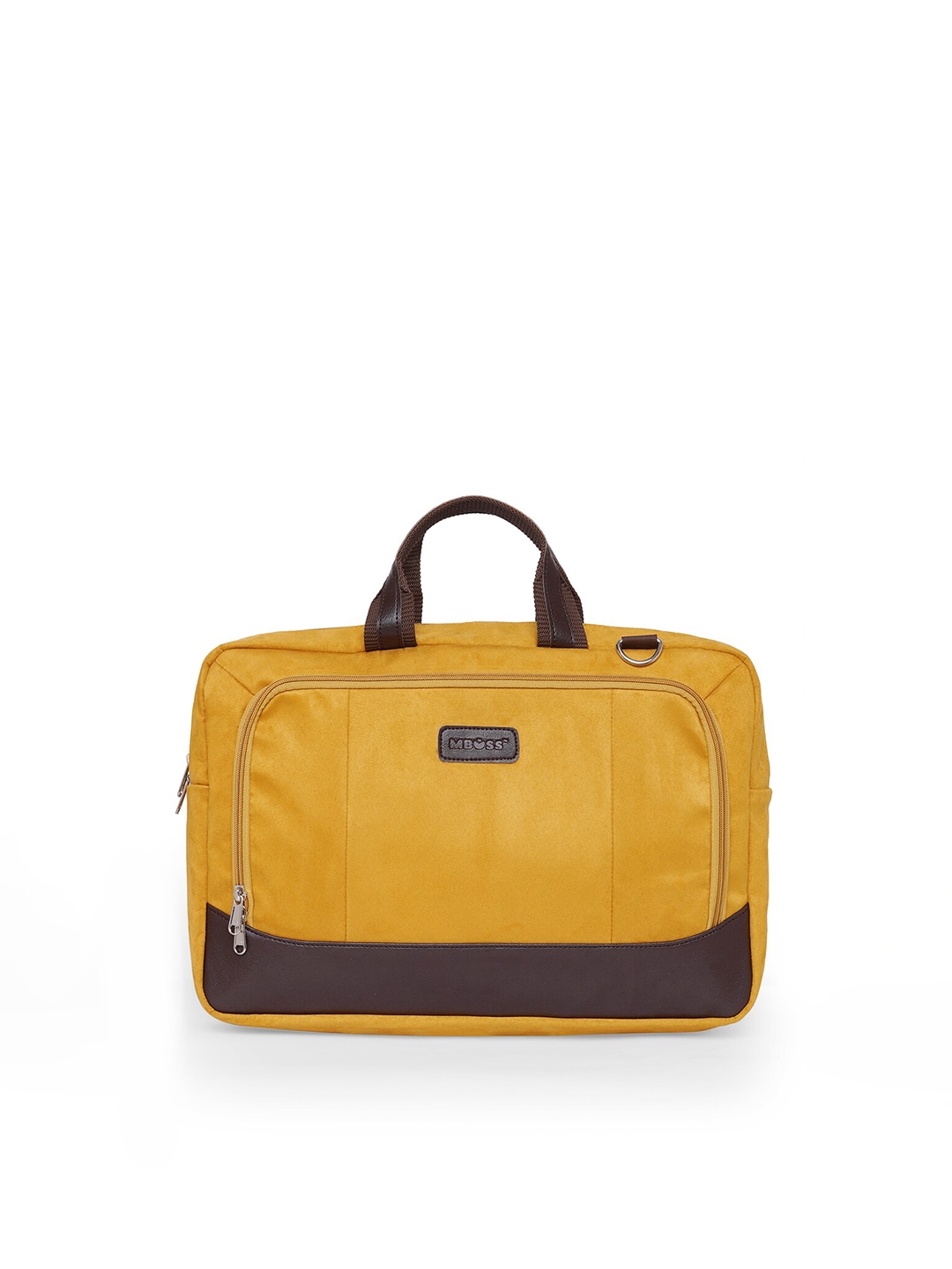 MBOSS Unisex Yellow   Brown Colourblocked 14 Inch Laptop Bag