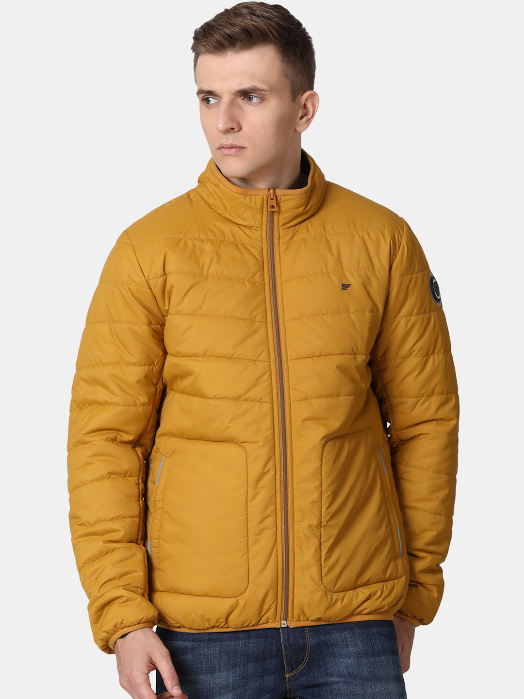 t-base Men Yellow Lightweight Padded Jacket