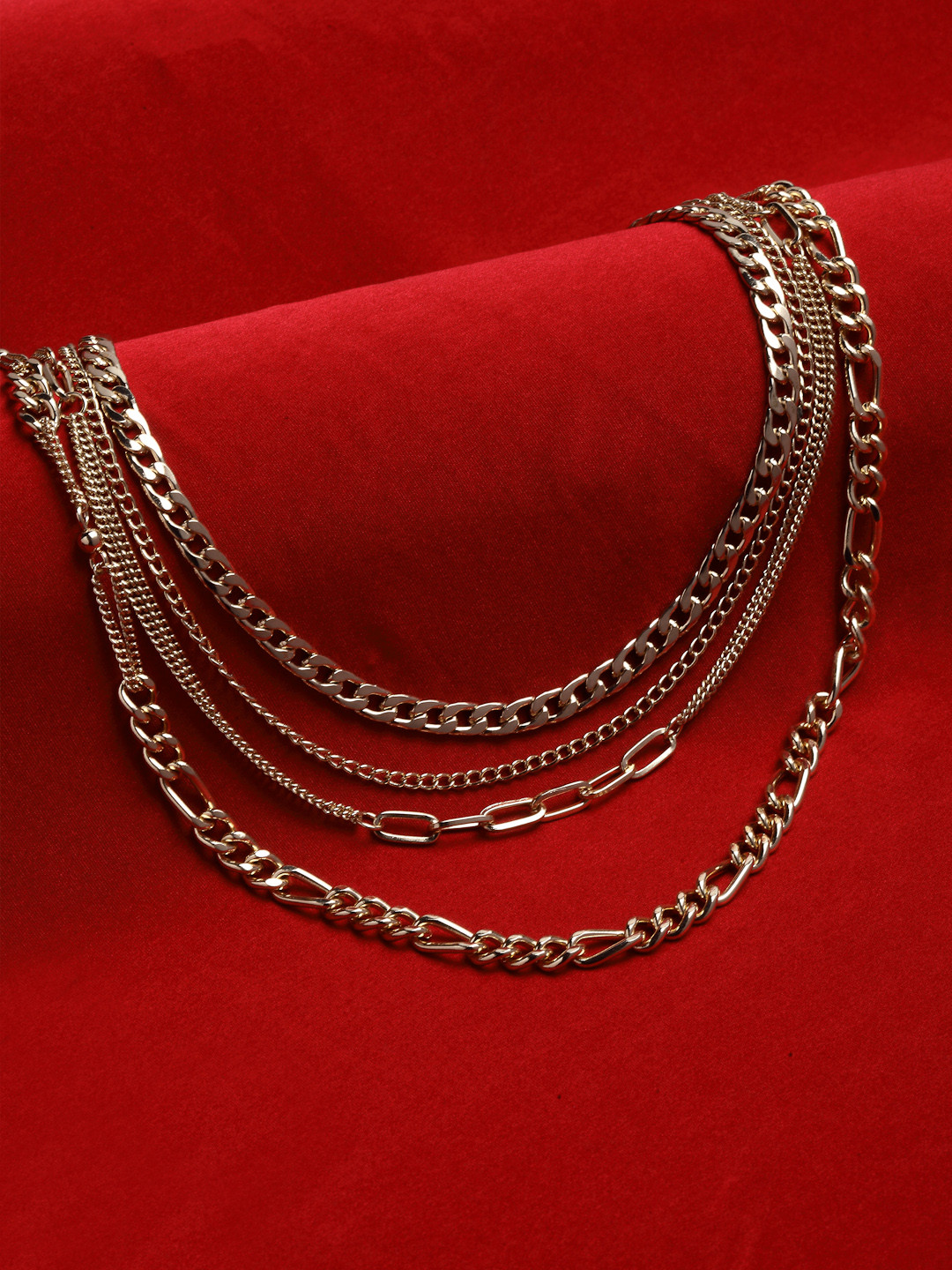 VOGUE PANASH Women Gold-Toned & Plated Layered Handcrafted Necklace