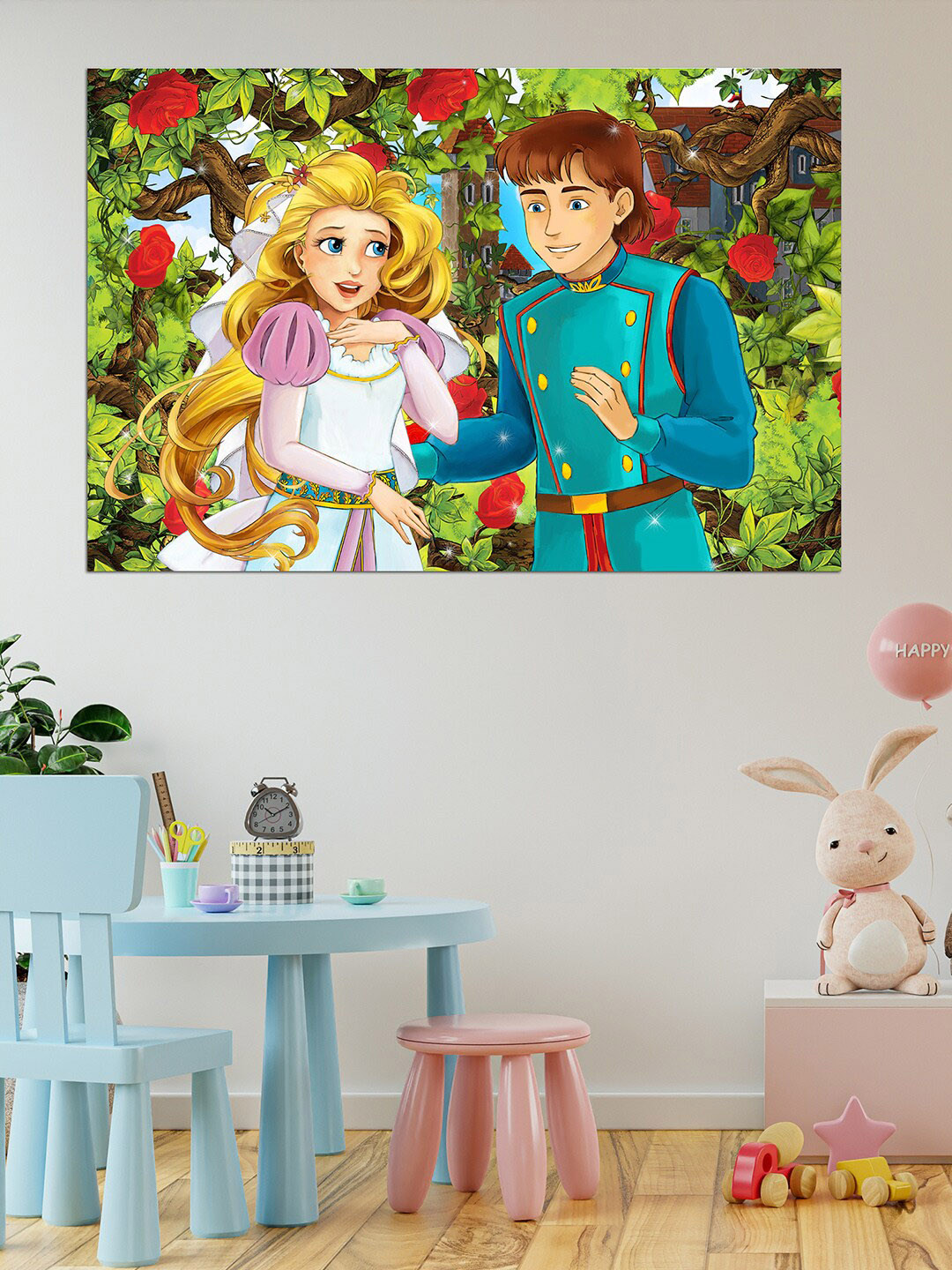 WENS Brown & Green Prince and Princess Wall Sticker