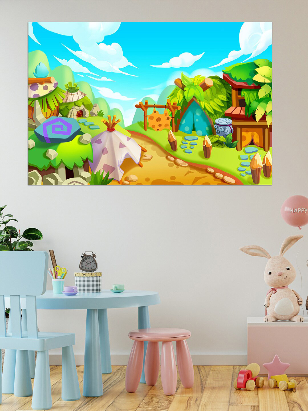 WENS Multicoloured Magical Land Printed Vinyl Wall Sticker