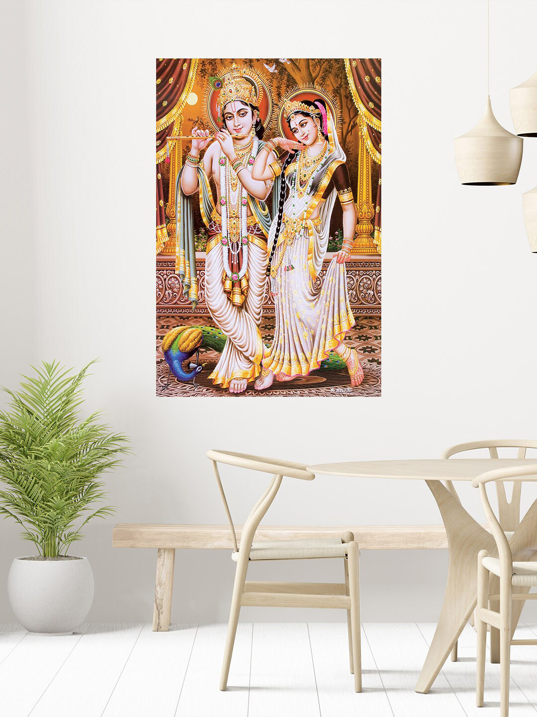 WENS Multicoloured Radhe Krishna Printed Vinyl Wall Sticker