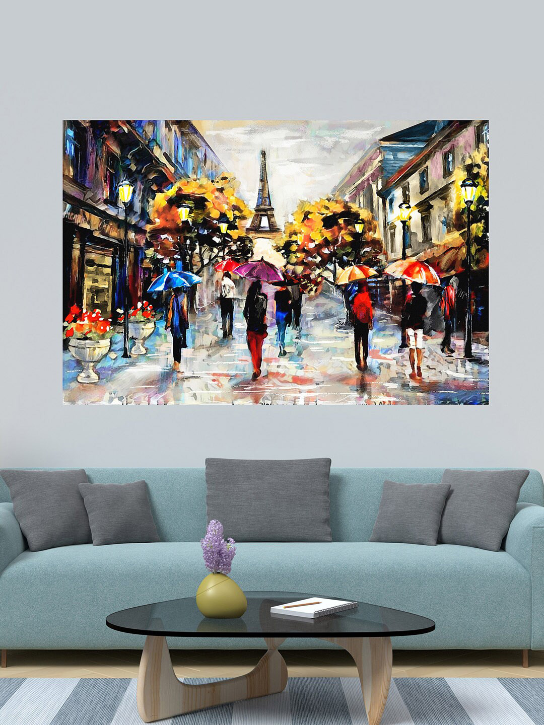 WENS Multicoloured Modern Art Wall Sticker