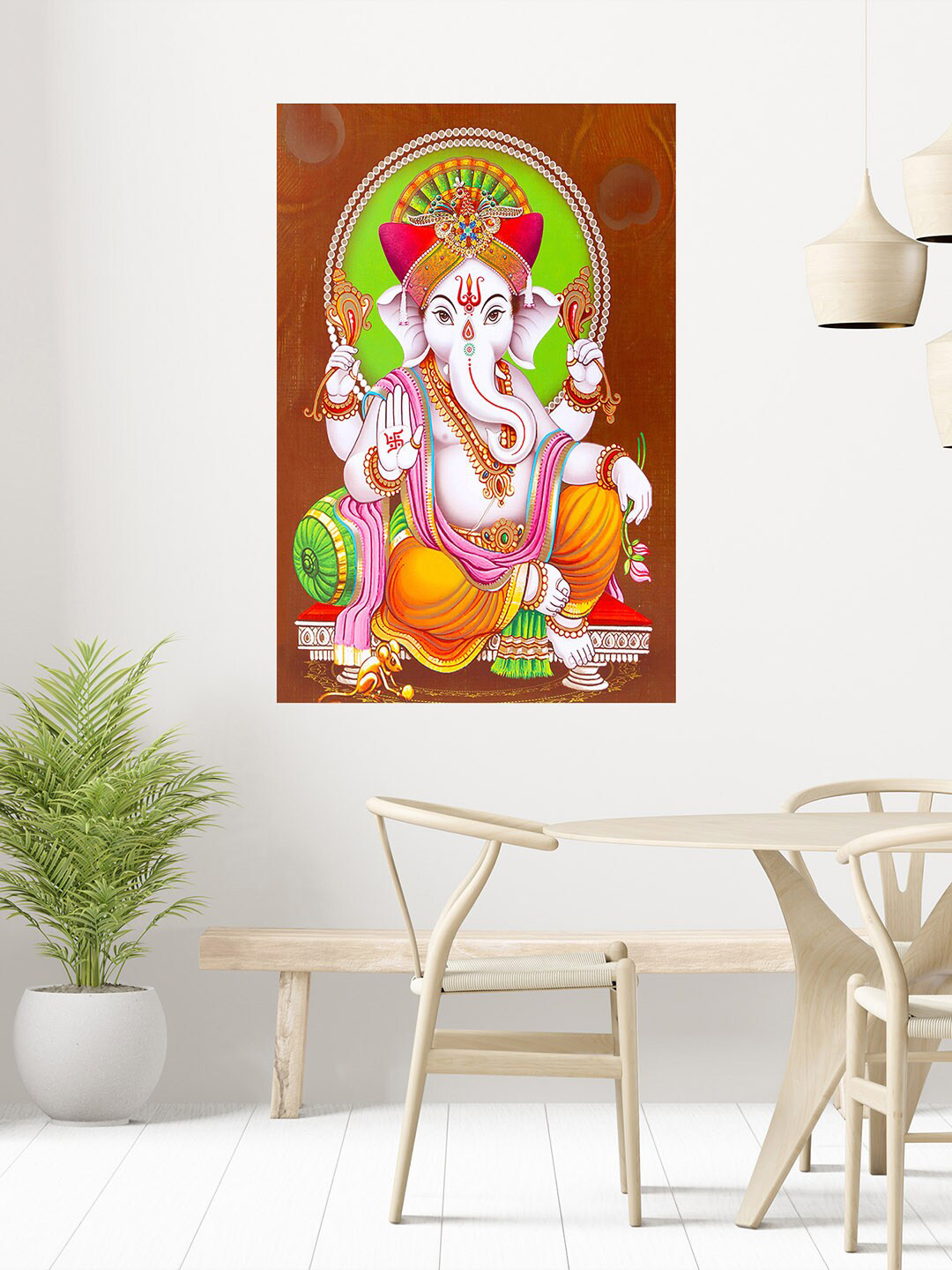 WENS Multicoloured Devine Lord Ganesha Wall Sticker