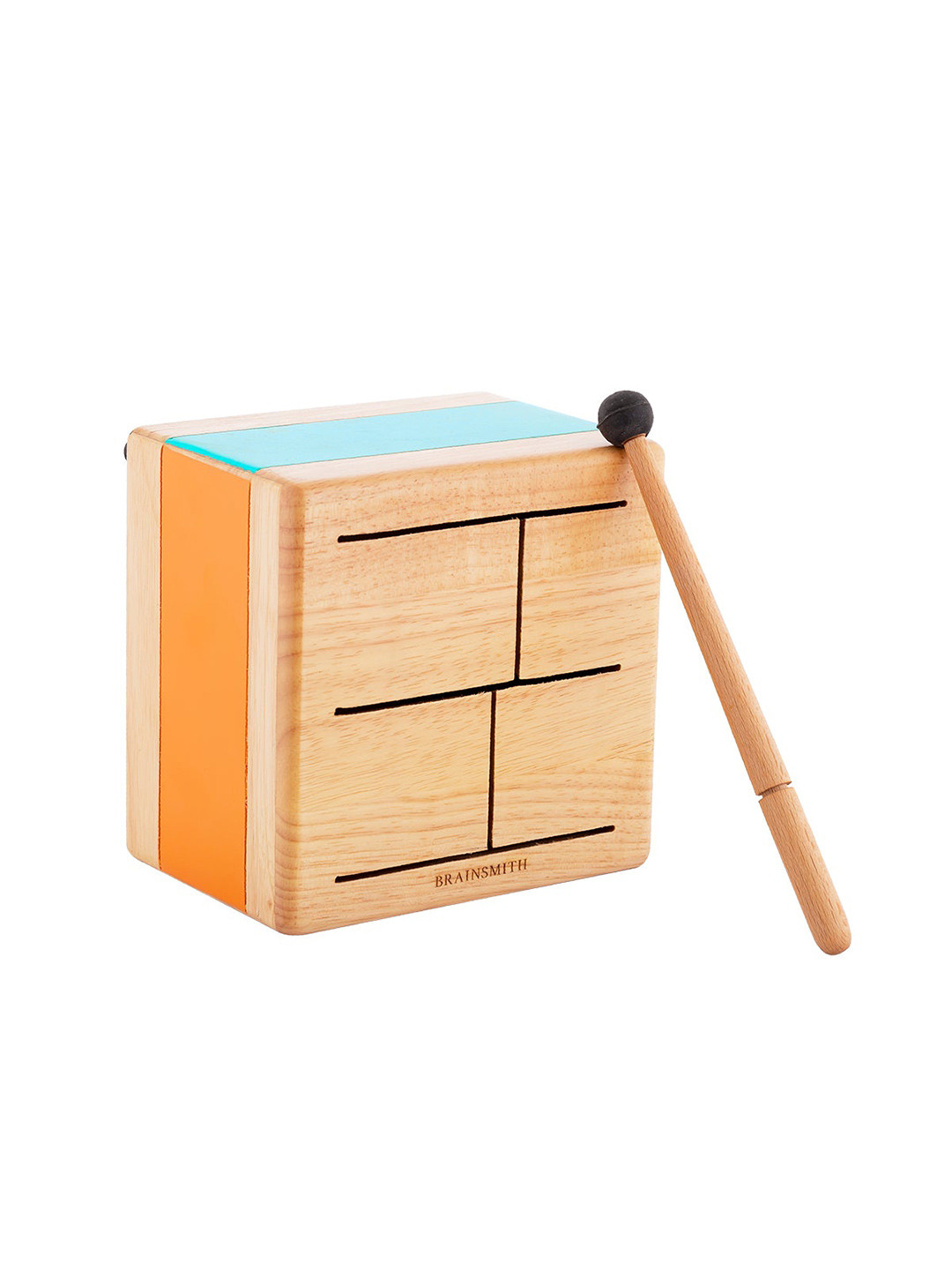 Brainsmith Kids Beige Wooden Square Tone Drum