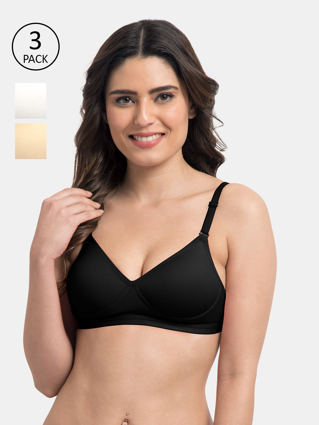 Tweens Women Solid Lightly Padded T-Shirt Bras Pack of 3