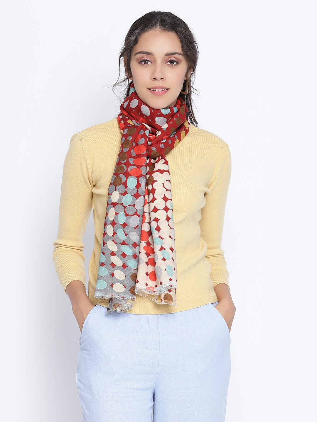 SHINGORA Women Maroon Printed Stole