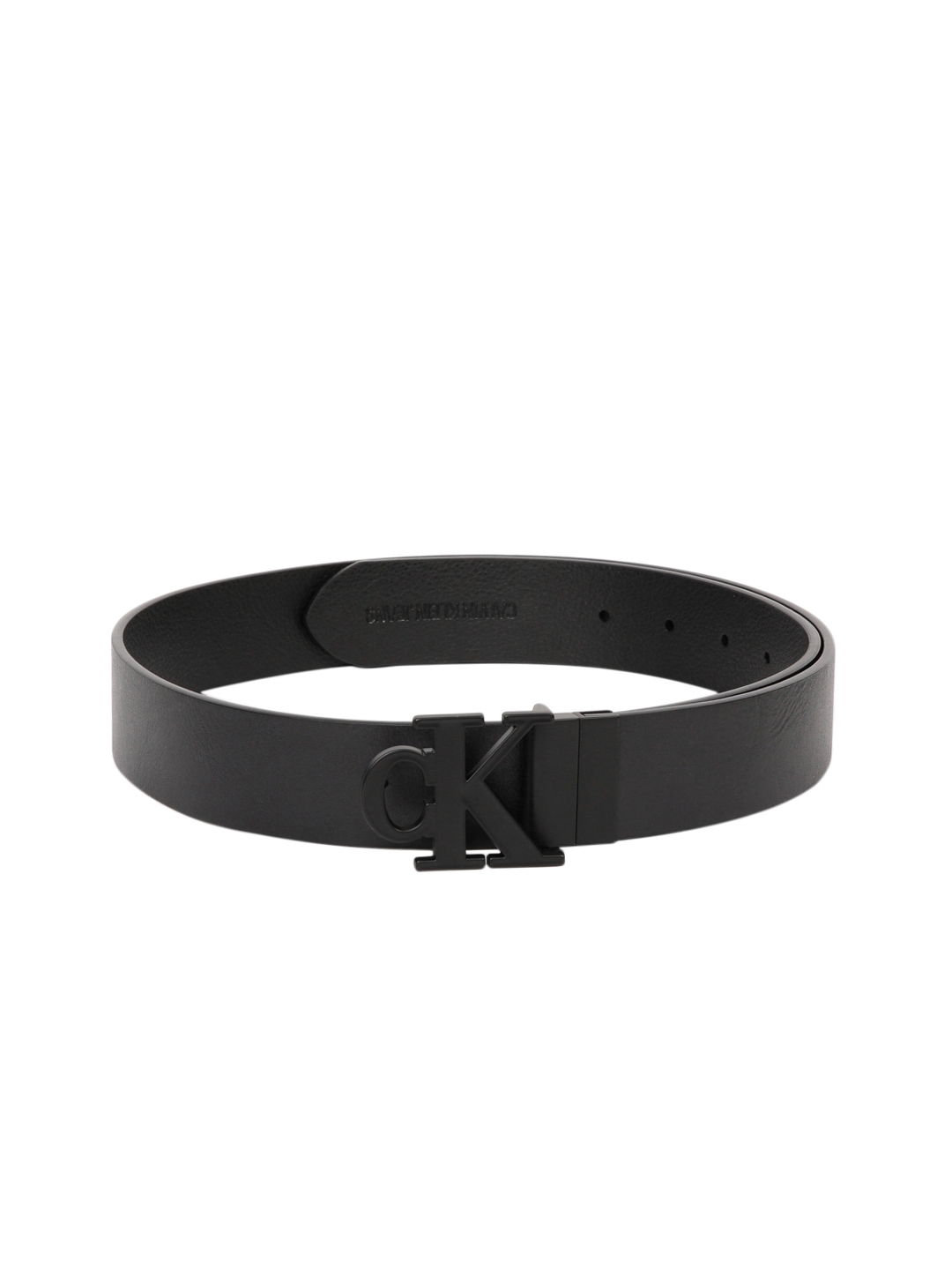 Men Black Solid Genuine Leather Formal Belt