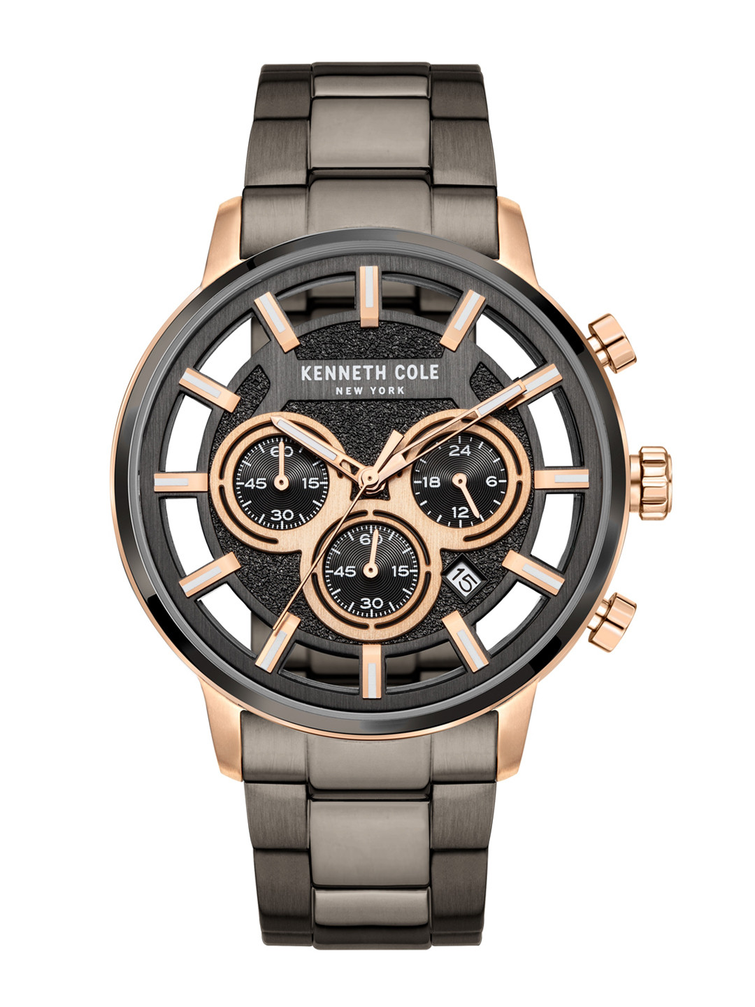 Kenneth Cole Men Multicoloured Dial & Gunmetal Toned Analogue Watch - KCWGI2105202MN