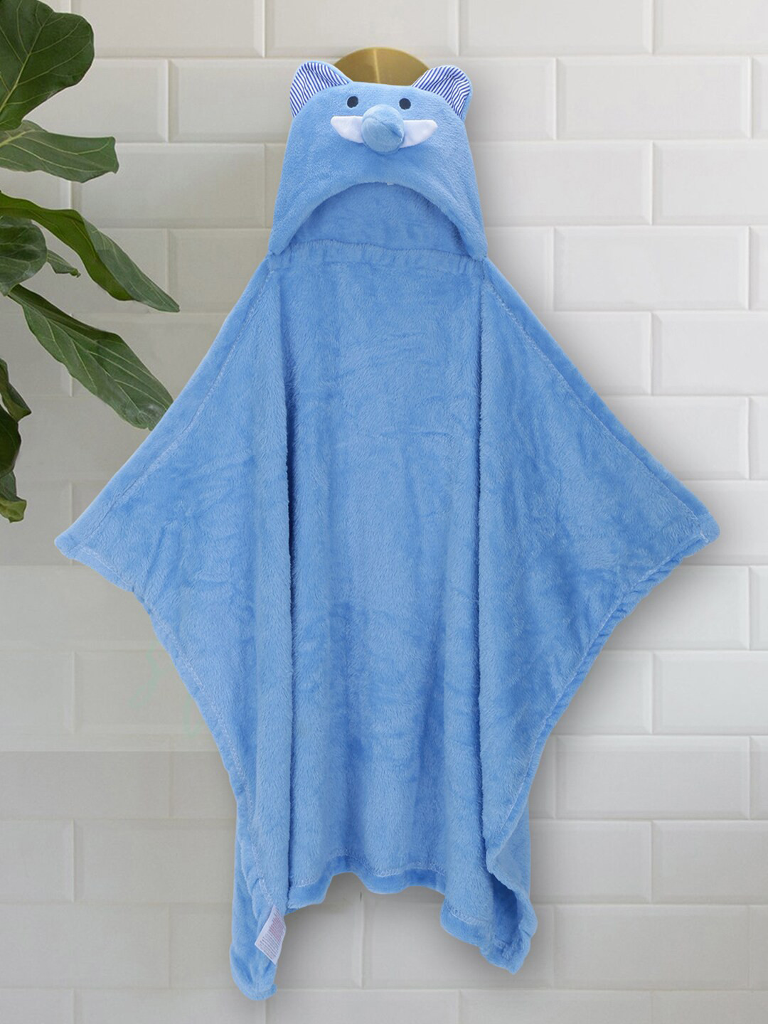 POKORY Blue & White AC Room 110 GSM Single Bed Blanket