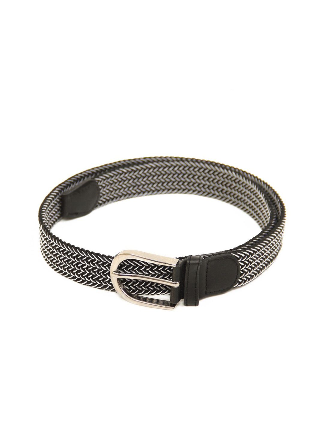Calvadoss Girls Black & White Braided Elastic Belt