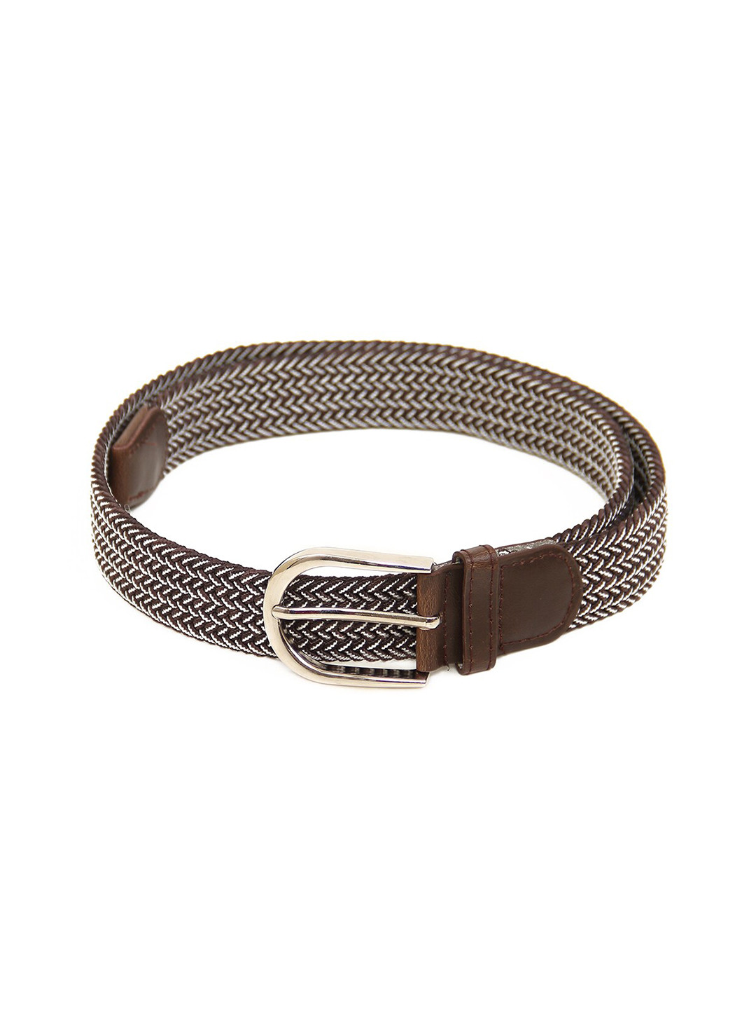 Calvadoss Girls Brown Braided Elastic Belt