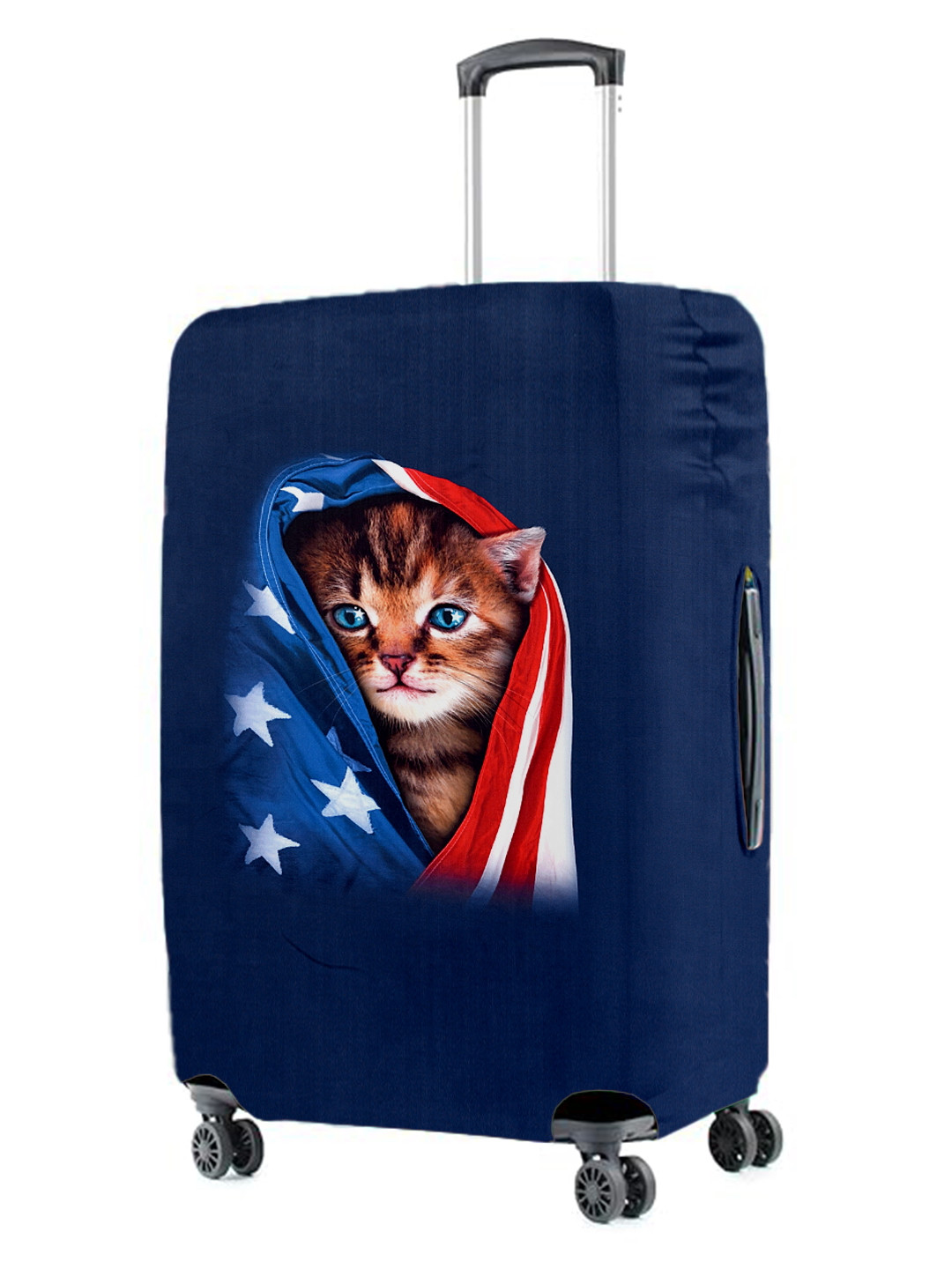 Cortina Navy Blue Printed Protective Small Trolley Bag Cover