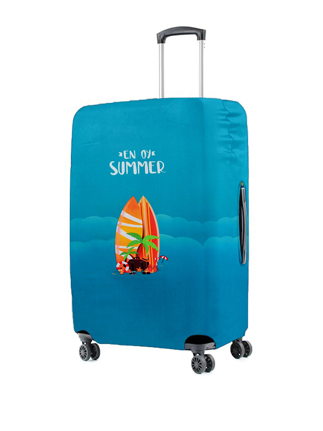 Cortina Turquoise Blue Printed Protective Medium Luggage Cover