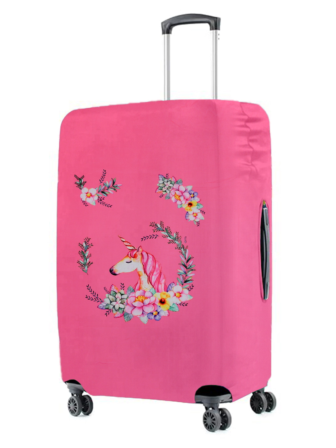Cortina Pink Printed Protective Medium Trolley Bag Cover