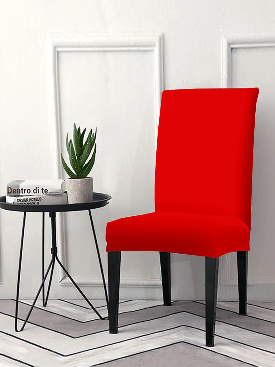 Cortina Red Solid Chair Cover