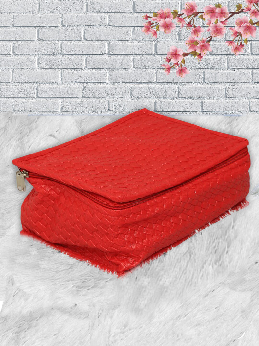 Kuber Industries Red Solid Jewellery Organiser