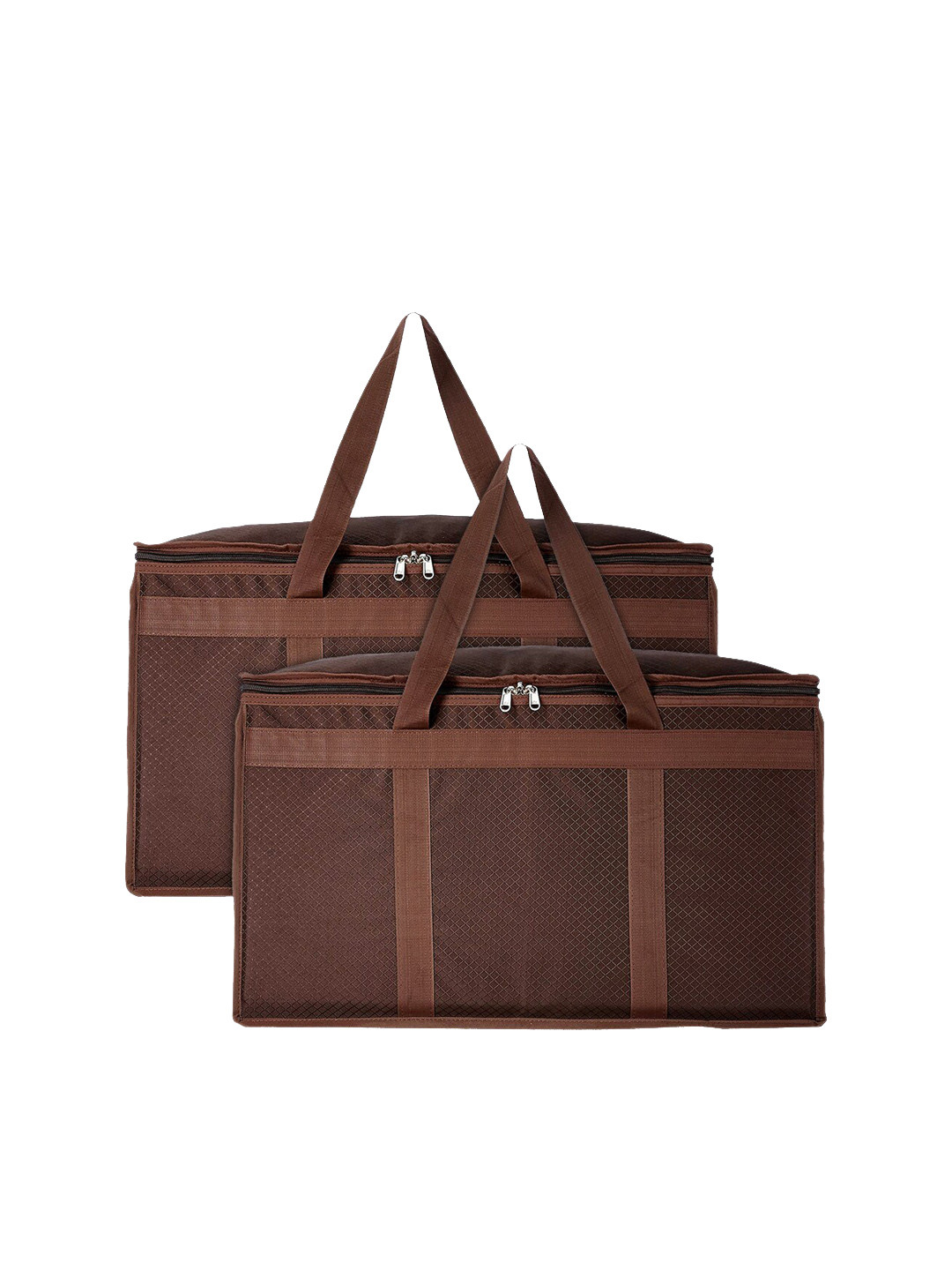 Kuber Industries Set Of 2 Brown Solid Canvas Storage Bag