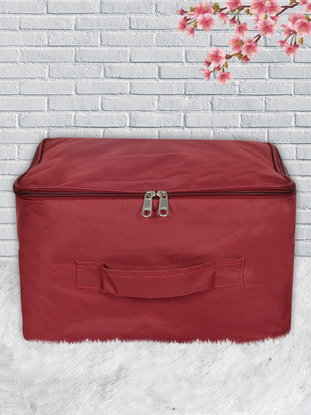 Kuber Industries Maroon Solid Storage Bag