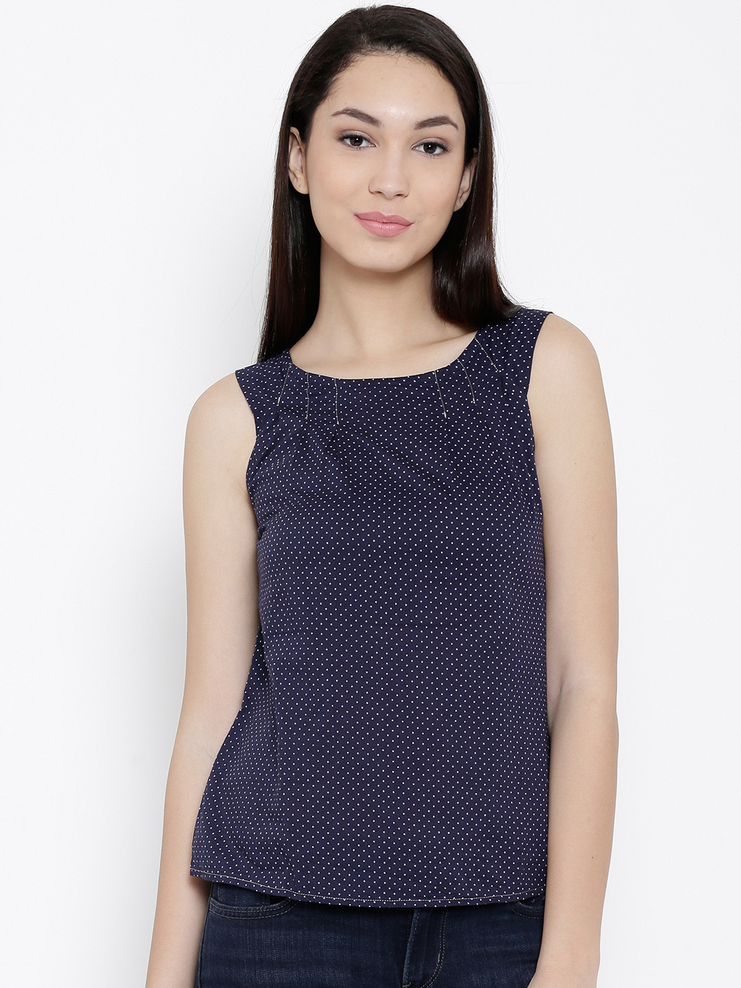 Pepe Jeans Women Navy Blue Printed Top