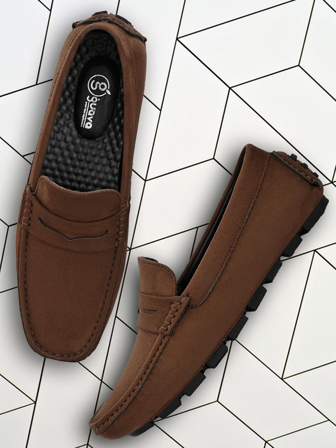 Guava Men Brown Driving Shoes