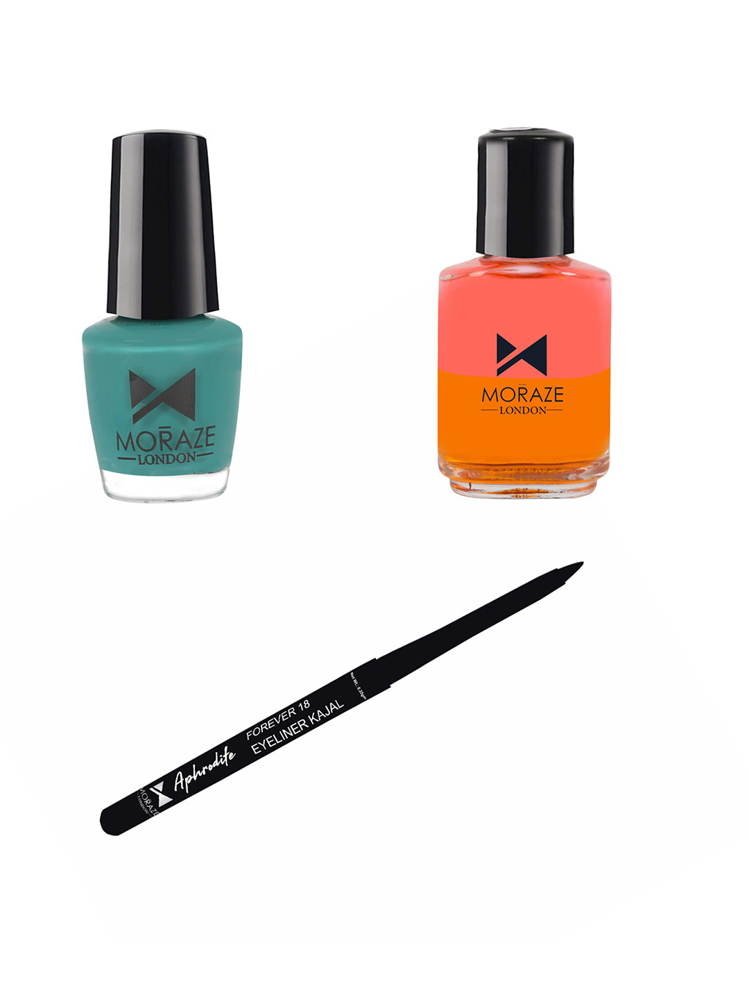Moraze Women Combo of Nail Polish 5ml With Nail Paint Remover 30ml & Kajal 0.35 GM