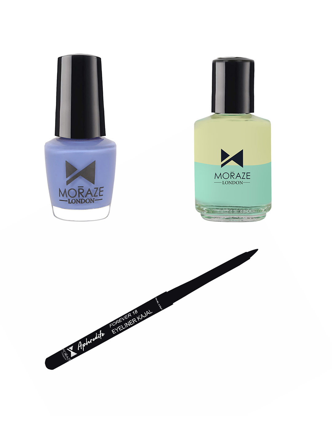 Moraze Women Combo of Nail Polish 5ml With Nail Paint Remover 30ml & Kajal 0.35 GM