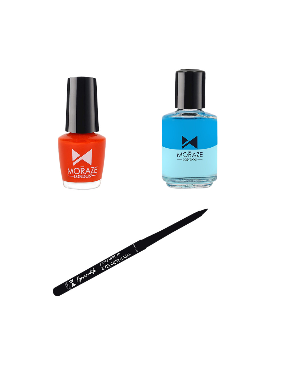 Moraze Set of 3 Nail Polish + Kajal & Nail Polish Remover