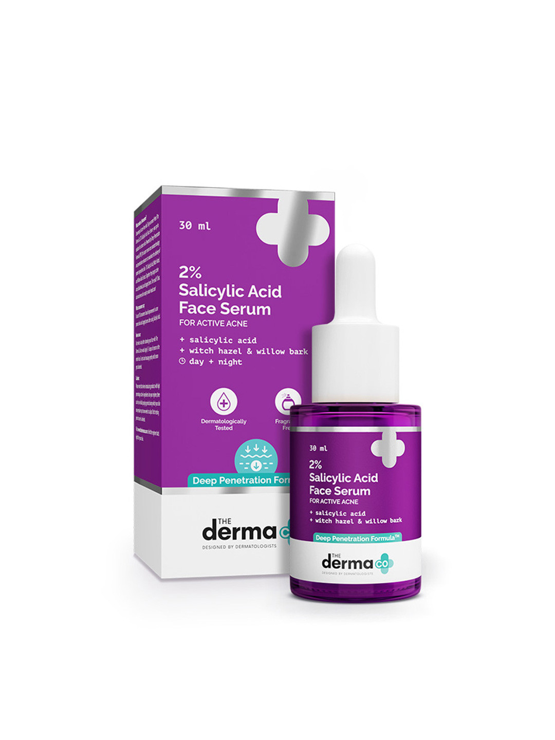The Derma co. 2% Salicylic Acid Face Serum with Witch Hazel & Willow Bark For Acne - 30 ml