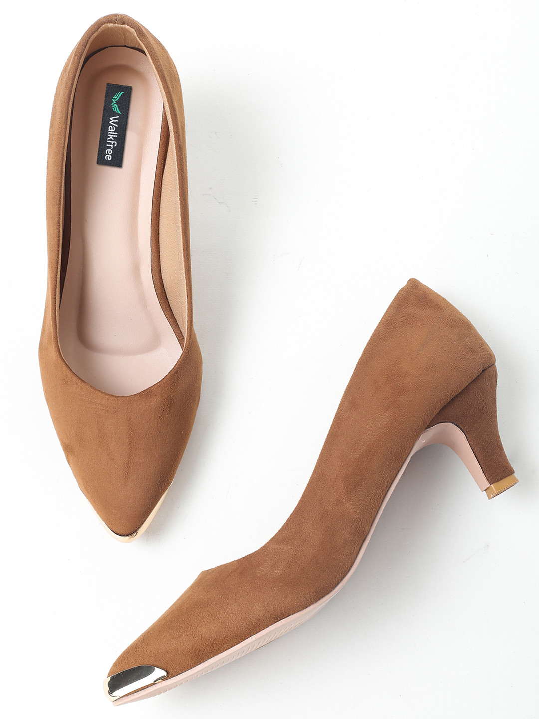 Walkfree Tan Kitten Pumps