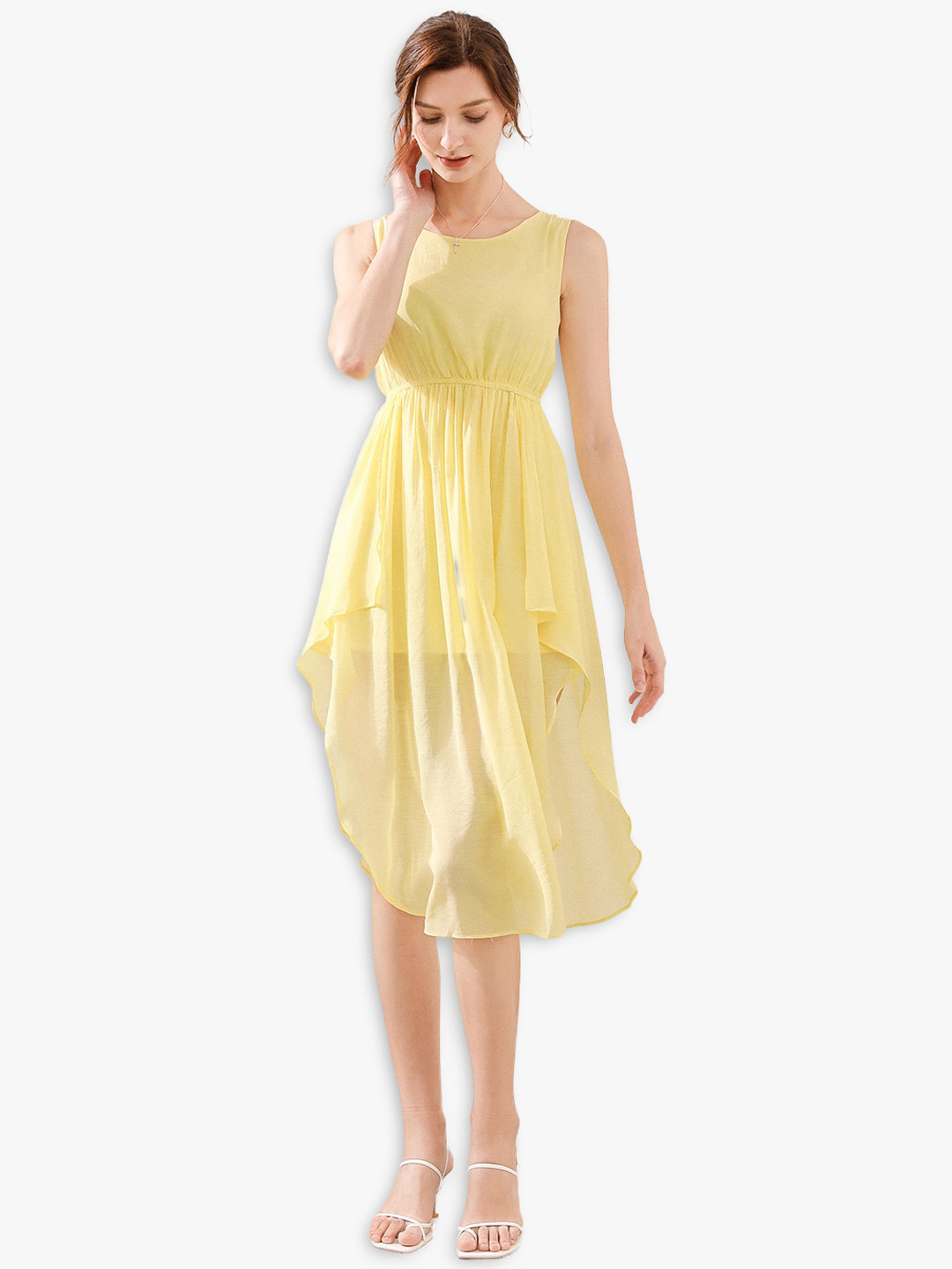 JC Collection Yellow Solid Dress