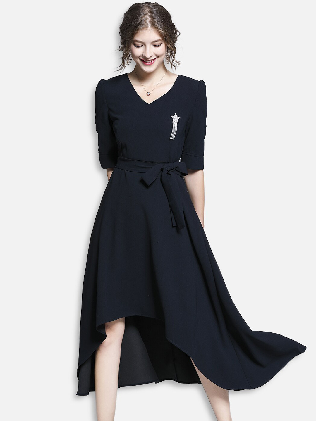 JC Collection Navy Blue Midi Dress