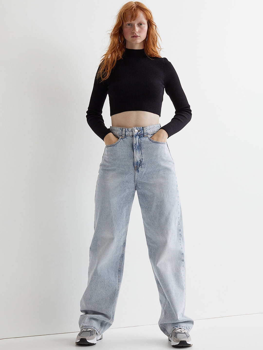 2024 Women Baggy Long Jeans Harajuku Black Wide Leg Trousers