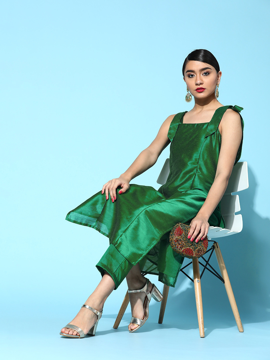 Anayna Woven Design Poly Silk Kurta Set