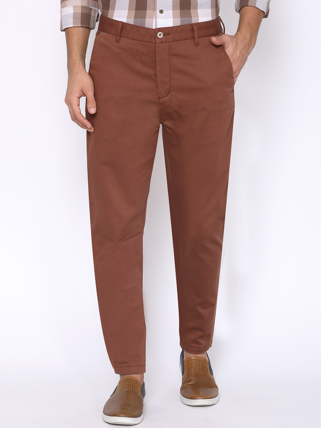 Blackberrys Men Rust Nadal Slim Fit Trousers