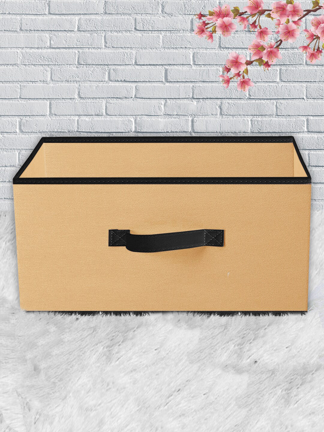 Kuber Industries Brown Solid Multipurposes Rectangular Foldable Storage Box