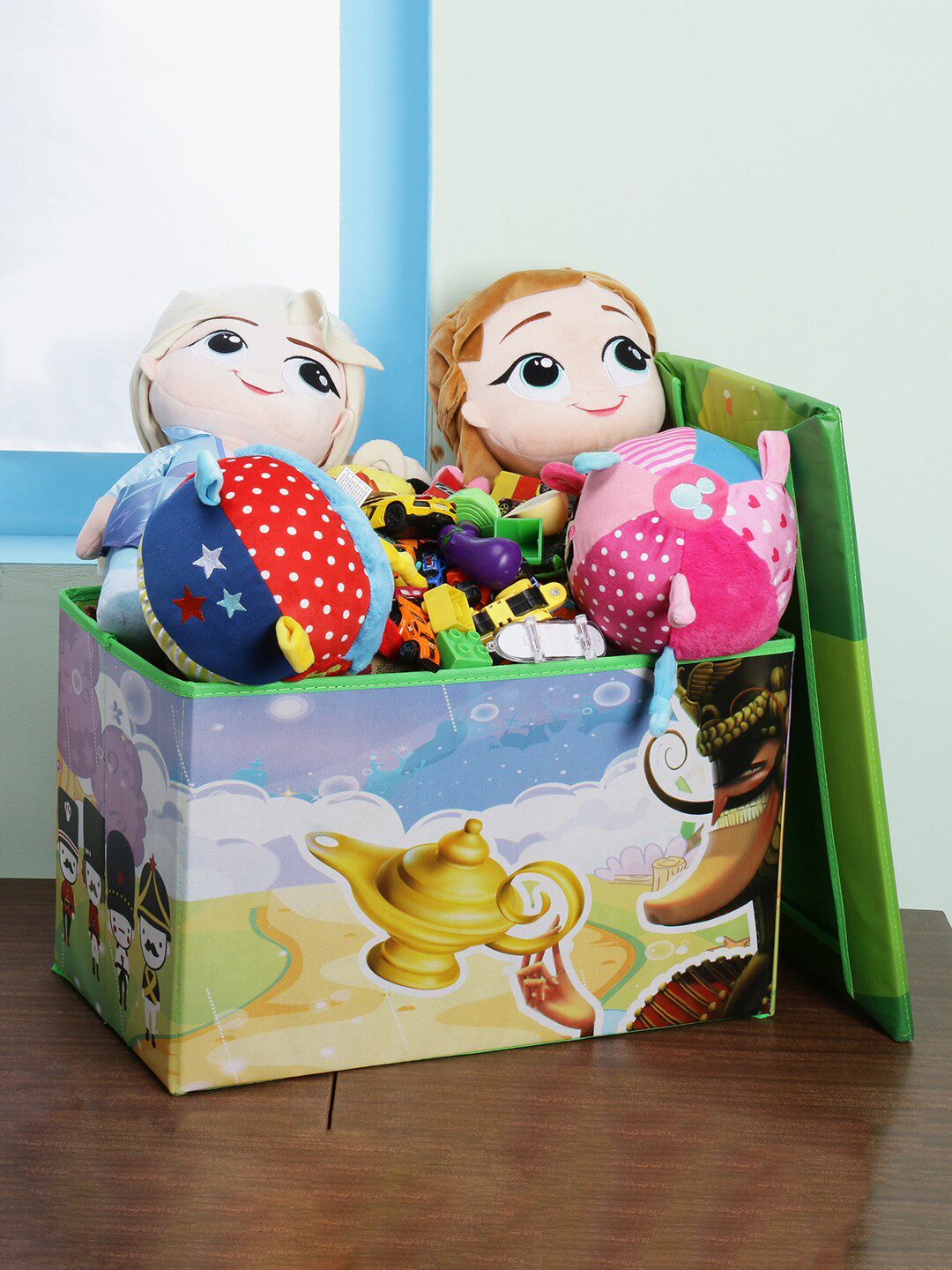 POKORY Green Foldable Toy Storage Box with Lid