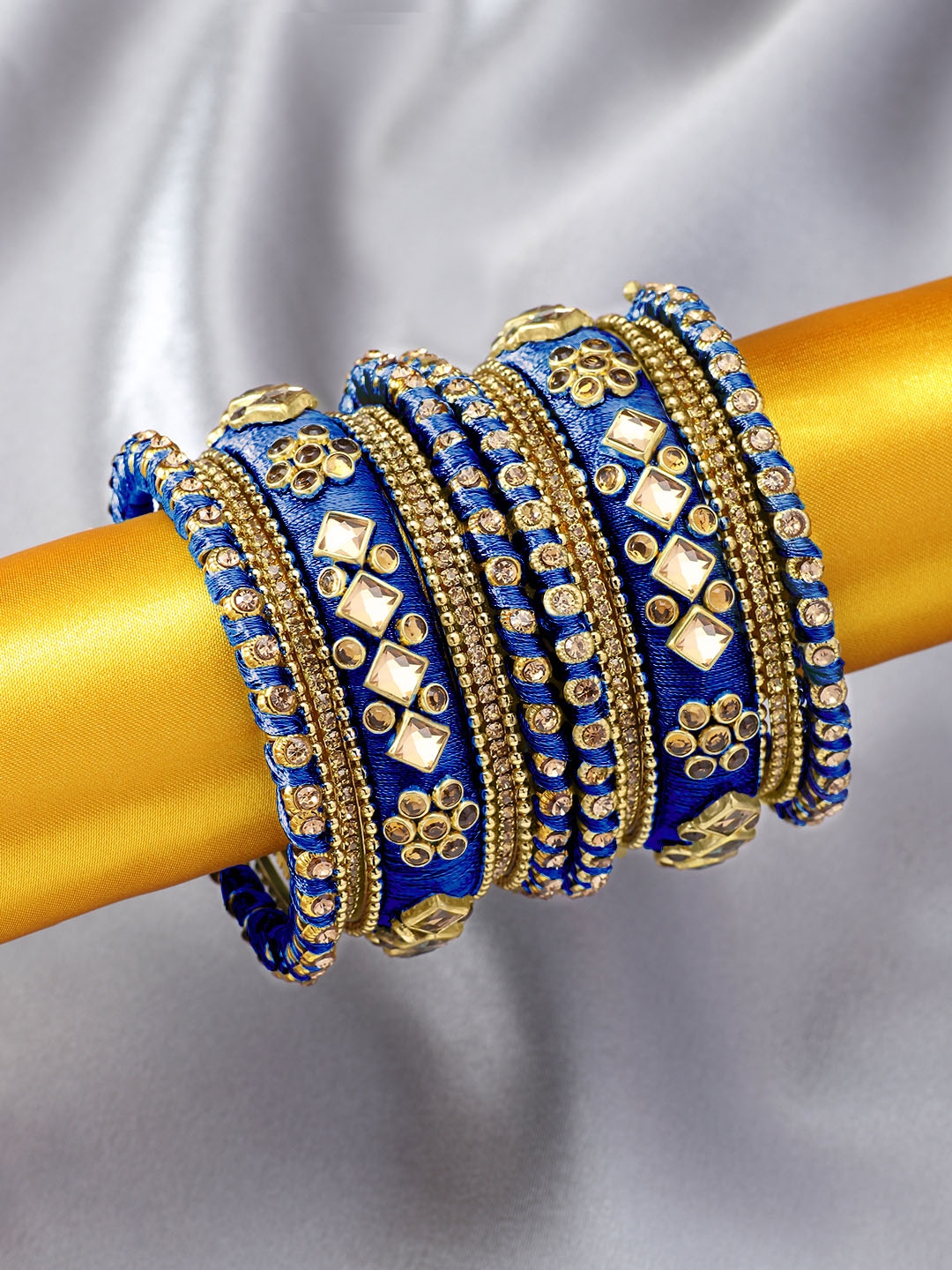 Navy blue silk thread bangles hotsell
