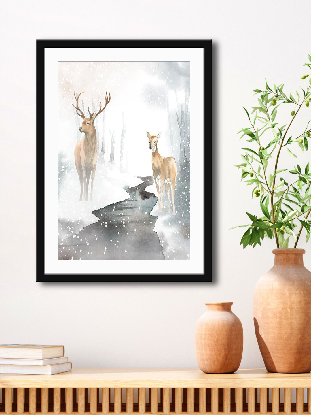 999Store Deers Paper Wall Rectangle Paintings Wall Art 23.62 x 15.74 In