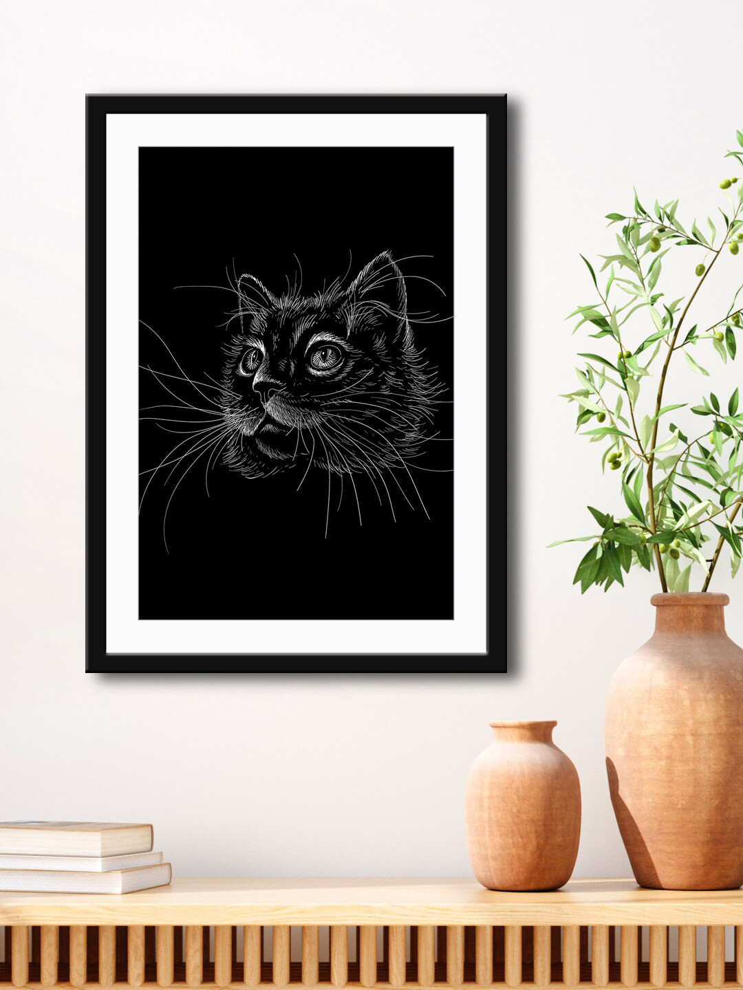 999Store Black MDF Wall Dining Room Rectangle Potrait Paintings Wall Art -23.62 x 15.7In