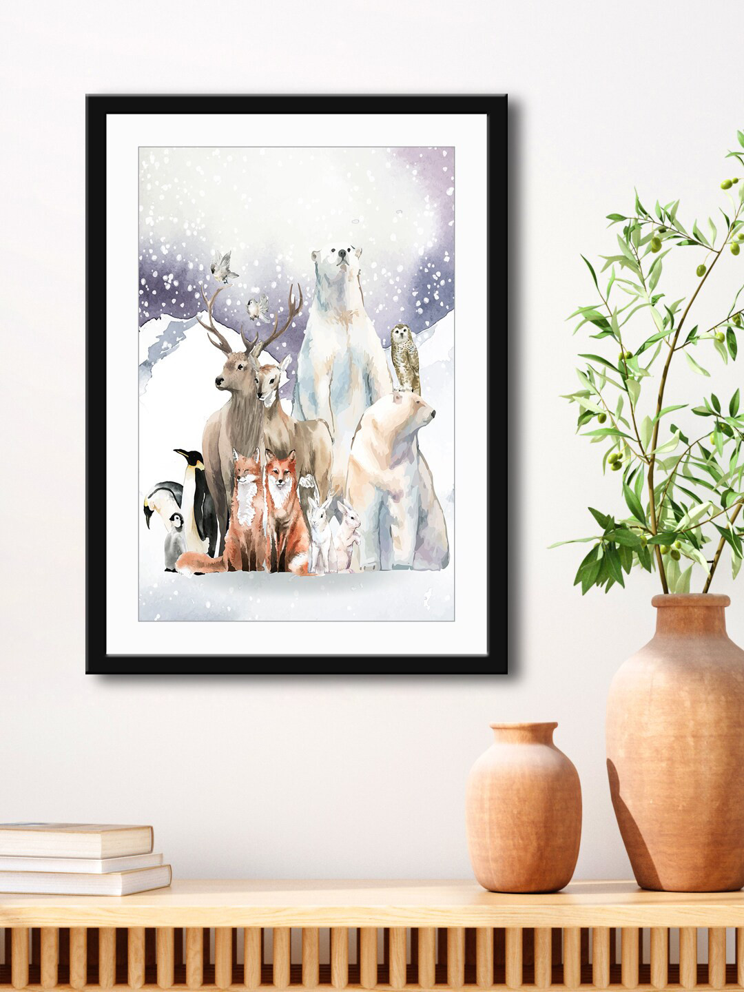 999Store Animals Printed Paper Wall Rectangle Paintings Wall Art 23.62 x 15.74 In