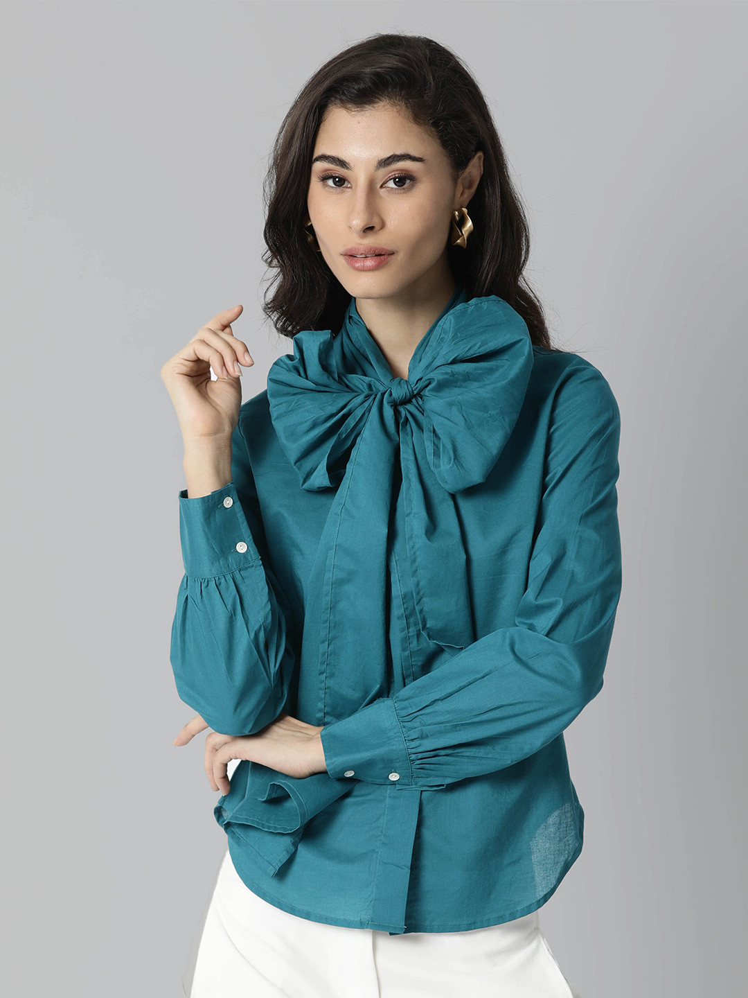 RAREISM Teal Shirt Style Top