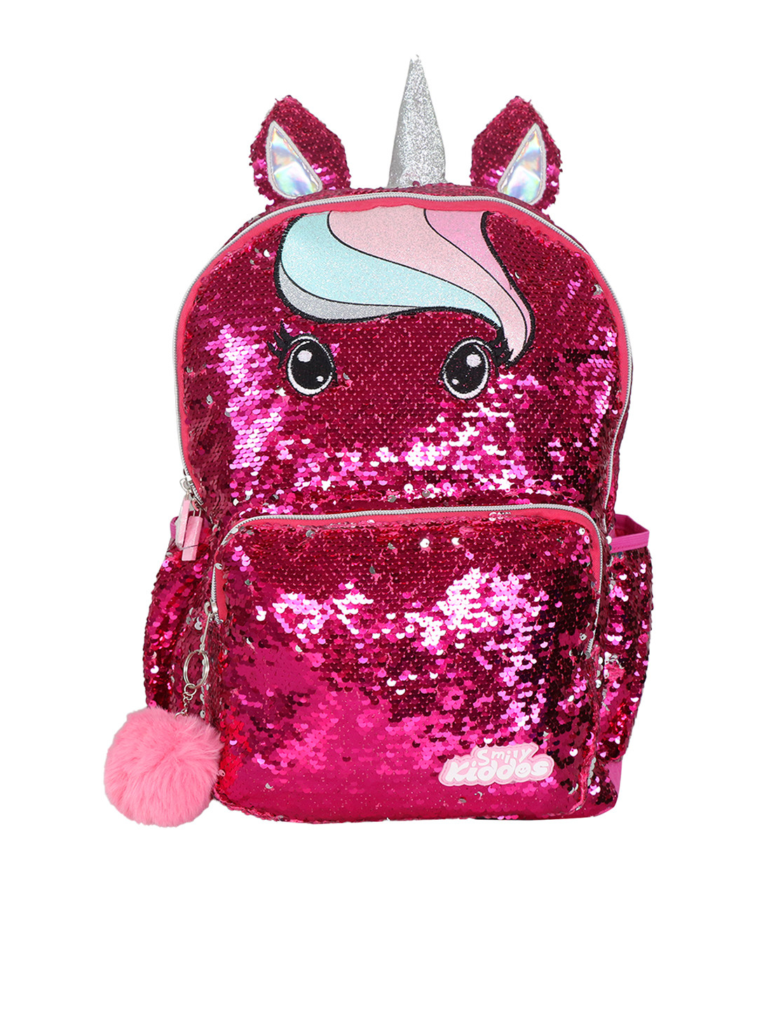 Smily Kiddos Girls Brown & Green Sequin Embellished Backpack