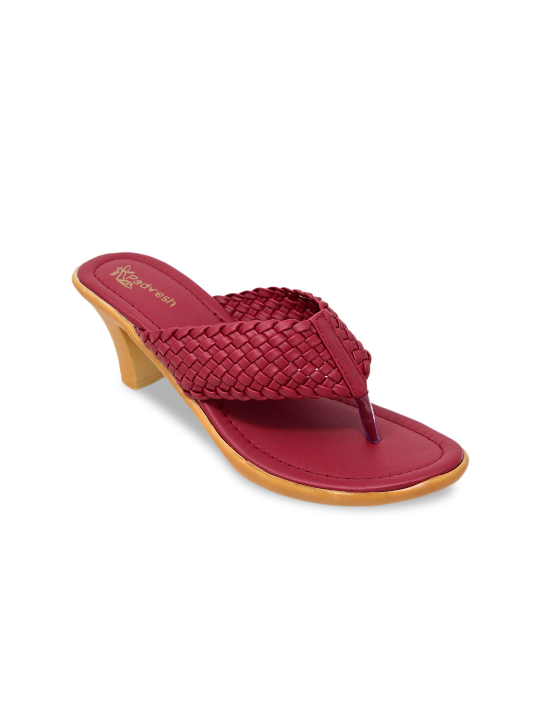 Padvesh Black Leather Block Sandals Heels