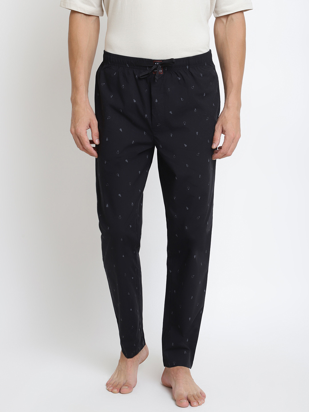 Van Heusen Innerwear Men Black Printed Lounge Pants
